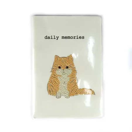 دفتر نقاشی الماسی طرح گربه نارنجی