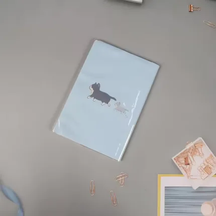 دفتر نقاشی الماسی طرح گربه سیاه و سفید