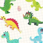 پک استیکر نقاشی الماسی دایناسور