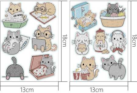 پک استیکر نقاشی الماسی گربه - Image 2