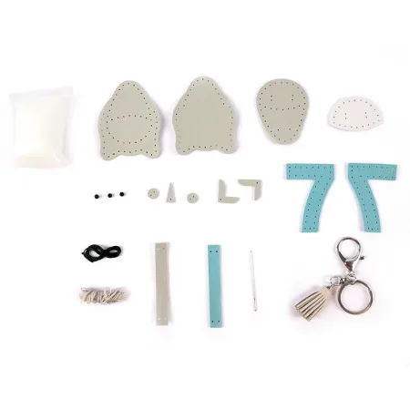 کیت ساخت آویز جاسوئیچی طرح گاو خاکستری - Image 2