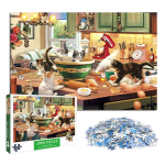 پازل هزار تکه طرح گربه در آشپزخانه ( آسیب دیده)