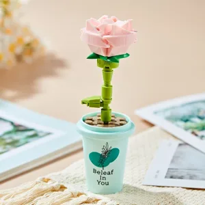 لگو گل و گلدان رز صورتی