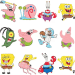 پک استیکر نقاشی الماسی باب اسفنجی