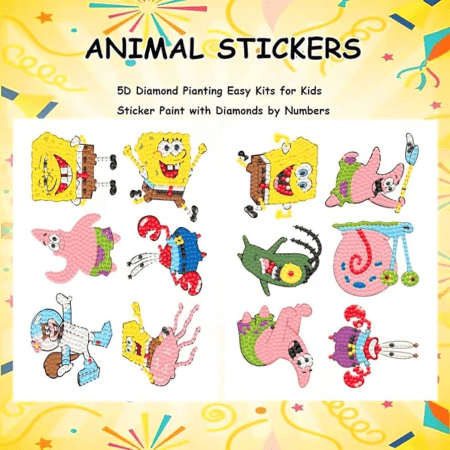 پک استیکر نقاشی الماسی باب اسفنجی - Image 2