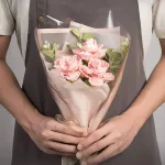 دسته گل لگو رز صورتی