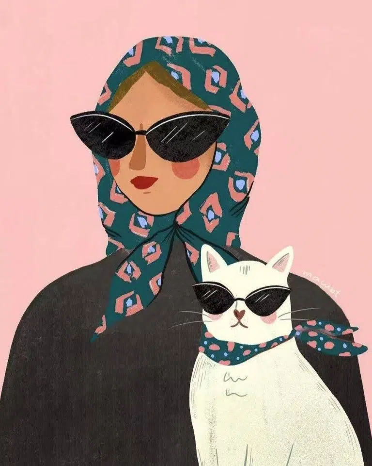 کیت نقاشی الماسی دختر و گربه