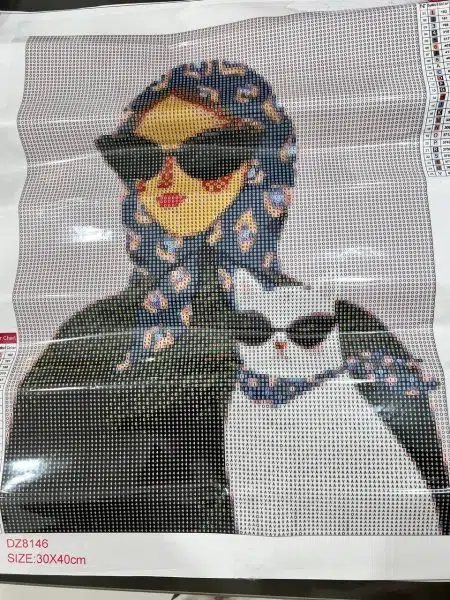 کیت نقاشی الماسی دختر و گربه - Image 2